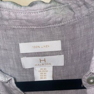 Halston Linen long sleeve dress XS
